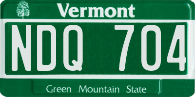 VT license plate NDQ704