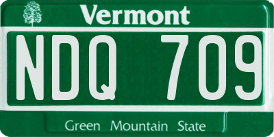 VT license plate NDQ709