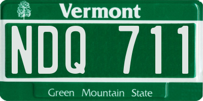 VT license plate NDQ711