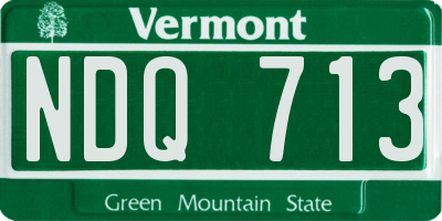 VT license plate NDQ713