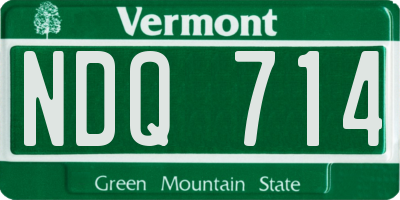 VT license plate NDQ714