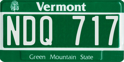 VT license plate NDQ717