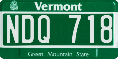 VT license plate NDQ718