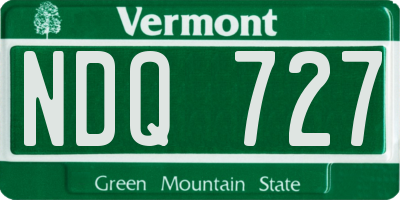 VT license plate NDQ727