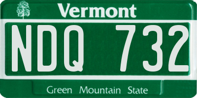 VT license plate NDQ732