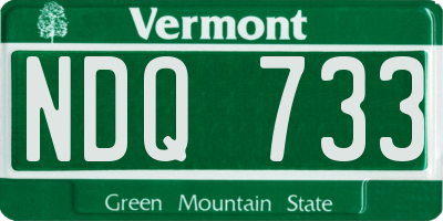 VT license plate NDQ733