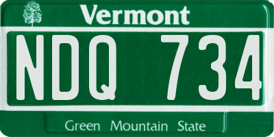VT license plate NDQ734