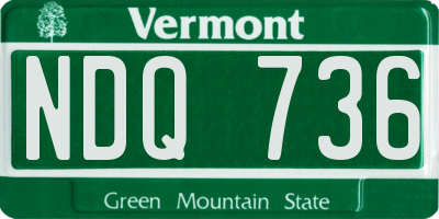 VT license plate NDQ736