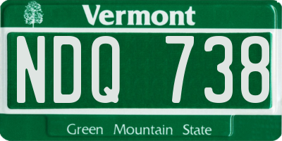 VT license plate NDQ738