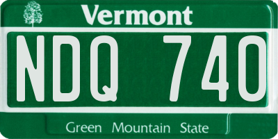 VT license plate NDQ740