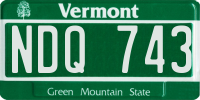 VT license plate NDQ743