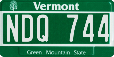 VT license plate NDQ744