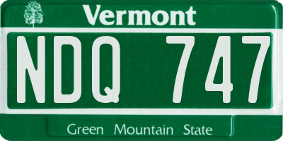 VT license plate NDQ747