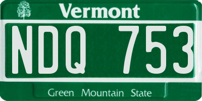 VT license plate NDQ753