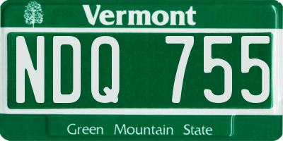 VT license plate NDQ755
