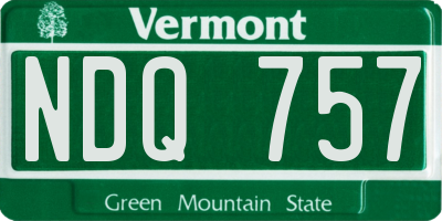 VT license plate NDQ757