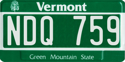 VT license plate NDQ759