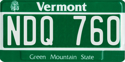 VT license plate NDQ760