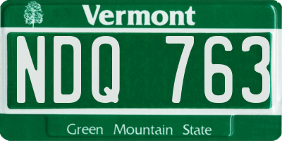 VT license plate NDQ763