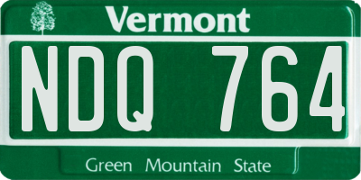 VT license plate NDQ764