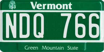 VT license plate NDQ766