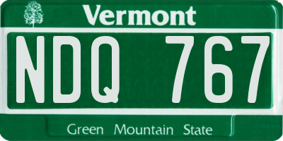 VT license plate NDQ767