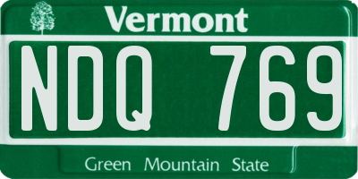 VT license plate NDQ769