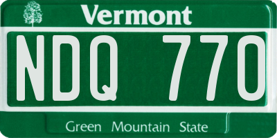 VT license plate NDQ770
