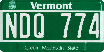 VT license plate NDQ774