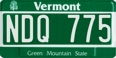 VT license plate NDQ775