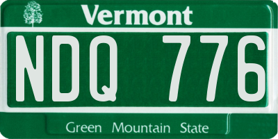 VT license plate NDQ776