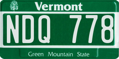 VT license plate NDQ778