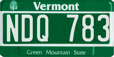 VT license plate NDQ783