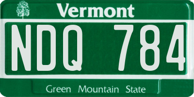 VT license plate NDQ784