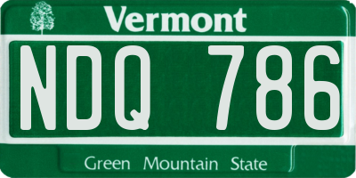 VT license plate NDQ786
