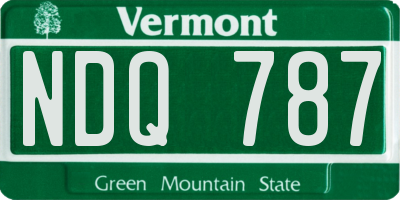 VT license plate NDQ787