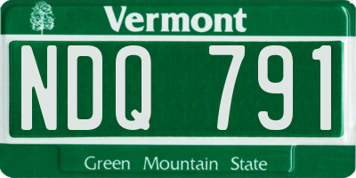 VT license plate NDQ791