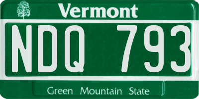 VT license plate NDQ793
