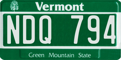 VT license plate NDQ794