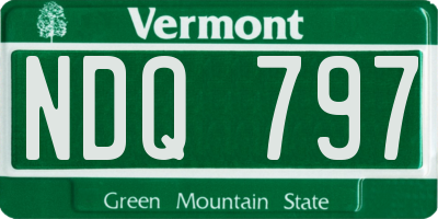 VT license plate NDQ797