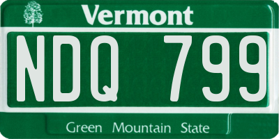 VT license plate NDQ799