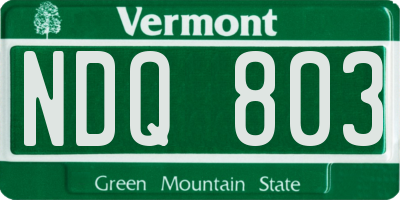 VT license plate NDQ803