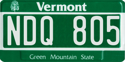VT license plate NDQ805