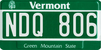 VT license plate NDQ806