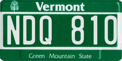 VT license plate NDQ810