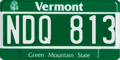 VT license plate NDQ813