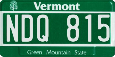 VT license plate NDQ815
