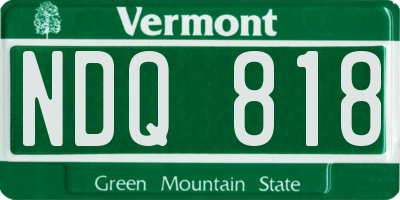 VT license plate NDQ818