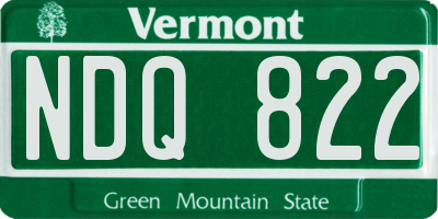 VT license plate NDQ822