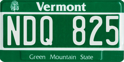 VT license plate NDQ825